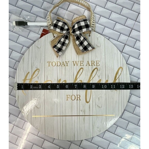 Today We Are Thankful For Dry Erase Board With Buffalo Check Burlap Bow New - Picture 11 of 13